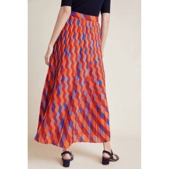 Anthropologie Red and Blue Maxi Skirt - Picture 3 of 12